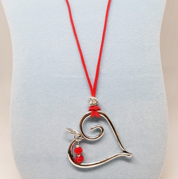 Heart shape handmade adjustable long necklace - Picture 1 of 3